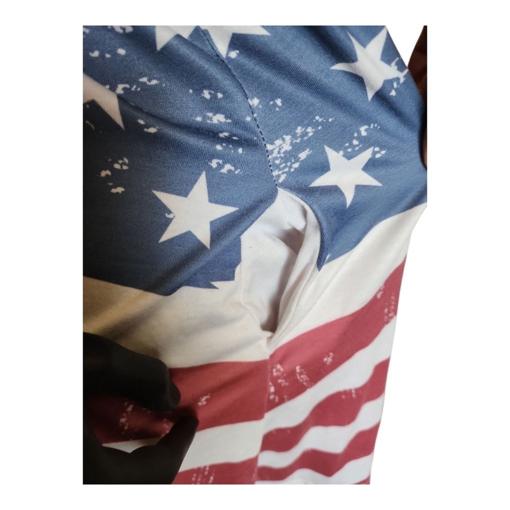 4th of July American Flag Swing Mini Dress Stars Stripes Pockets Sz M - Picture 7 of 14